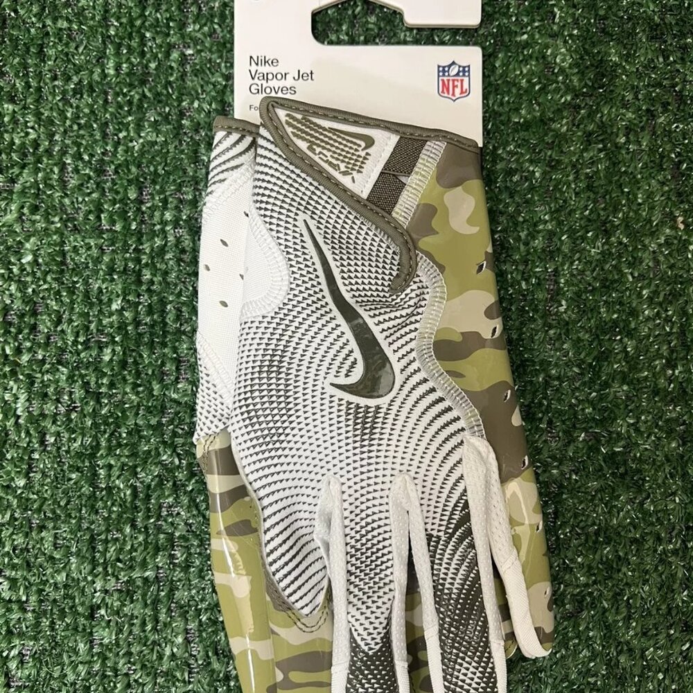 Nike Vapor Jet 8.0 White Camo Limited Edition Football Gloves Size L HQ1…